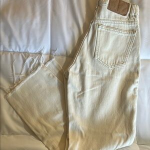 Zara Off-White Denim Trousers